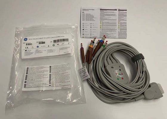 Gri 10 Kurşun EKG Kablosu 15 Pinli ABD Standart Muz Bağlantısı 4.0