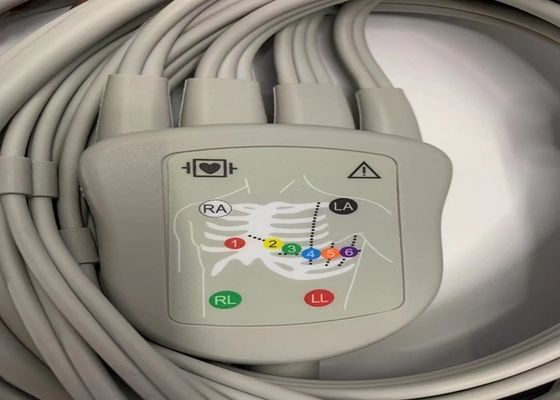 Gri 10 Kurşun EKG Kablosu 15 Pinli ABD Standart Muz Bağlantısı 4.0