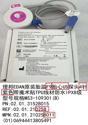 ABD Değiştiricisi Fetal Ultrason Sonda 4 İğne Su geçirmez IPX8 MS3-109301