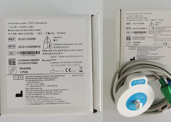 MS3-31527 Toco Transducer Probe 6 iğne tek yuva Mavi şerit Velcro 2.5m Uzunluk