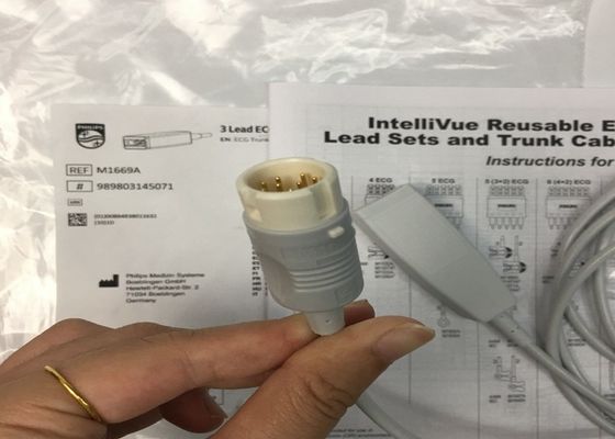 M1669A Interlivue Tekrar Kullanılabilir 3 Kurşun EKG Kablosu aAMI/IEC 2.7M TPU Malzemesi