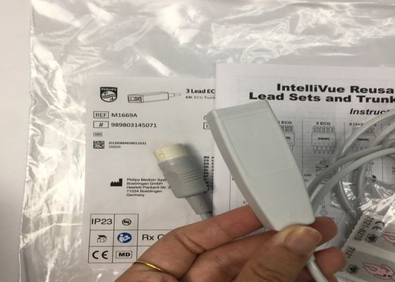 M1669A Interlivue Tekrar Kullanılabilir 3 Kurşun EKG Kablosu aAMI/IEC 2.7M TPU Malzemesi