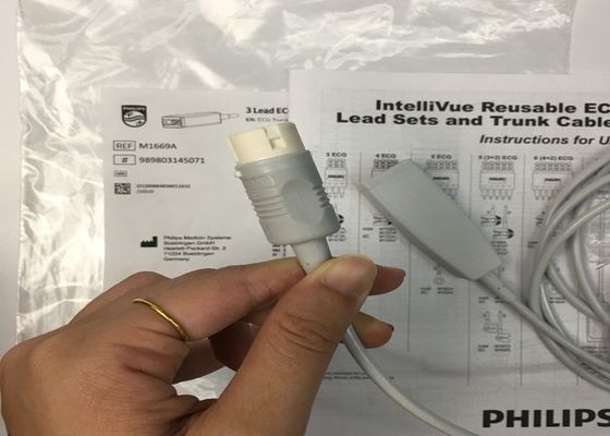 M1669A Interlivue Tekrar Kullanılabilir 3 Kurşun EKG Kablosu aAMI/IEC 2.7M TPU Malzemesi