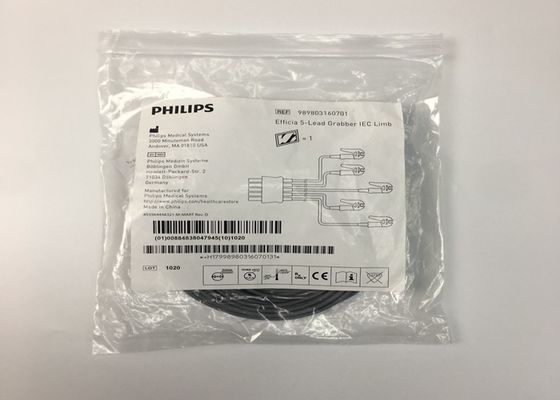 PHLIP Efficia Tekrar Kullanılabilir 5 Kurşun EKG Kablosu Yetişkinler İçin IEC Uzuv