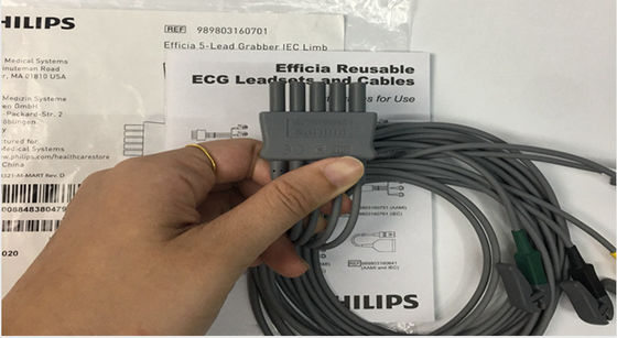 PHLIP Efficia Tekrar Kullanılabilir 5 Kurşun EKG Kablosu Yetişkinler İçin IEC Uzuv