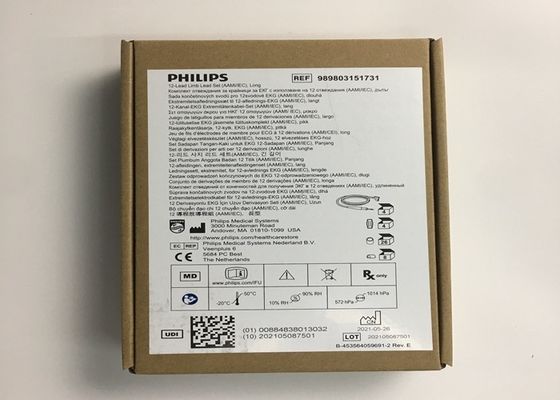 PHLIP EKG yedek parçaları, AMMI IEC 12 Kurşun EKG Uzuv Kurşunları 1.4M 989803151731