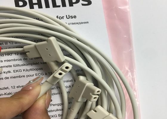 PHLIP EKG yedek parçaları, AMMI IEC 12 Kurşun EKG Uzuv Kurşunları 1.4M 989803151731