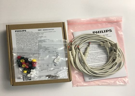PHLIP EKG yedek parçaları, AMMI IEC 12 Kurşun EKG Uzuv Kurşunları 1.4M 989803151731