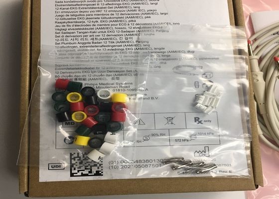 PHLIP EKG yedek parçaları, AMMI IEC 12 Kurşun EKG Uzuv Kurşunları 1.4M 989803151731