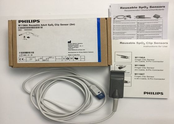 Phlip M1196A EKG yedek parçaları, parmak klipi sensörü 3M 8 PIN bağlantısı ile