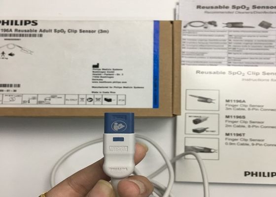 Phlip M1196A EKG yedek parçaları, parmak klipi sensörü 3M 8 PIN bağlantısı ile
