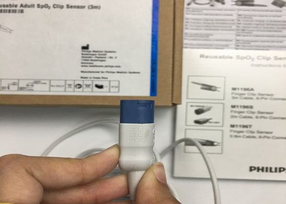 Phlip M1196A EKG yedek parçaları, parmak klipi sensörü 3M 8 PIN bağlantısı ile