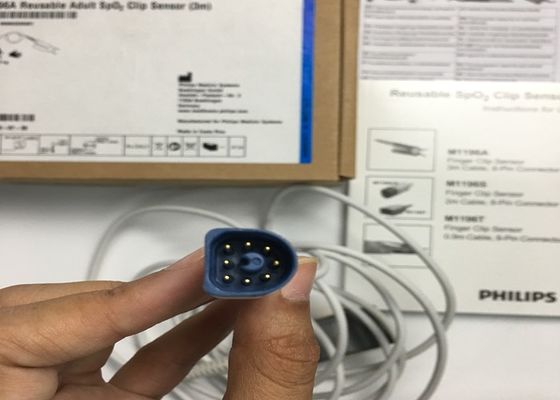 Phlip M1196A EKG yedek parçaları, parmak klipi sensörü 3M 8 PIN bağlantısı ile