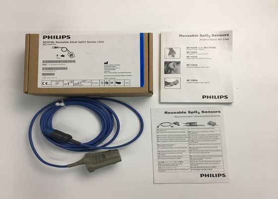 Phlip M1191BL Tıbbi ekipman yedek parçaları, Yetişkin SpO2 sensörü 3M D şekli 8 iğne