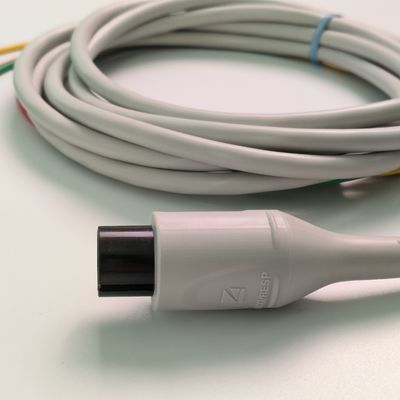 BJ-753P NIHON KOHDEN Kalp İletkenliği Tel Siyah Yuvarlak Kafa 6 Pin Üç Kurşun Avrupa Standart Düğmesi