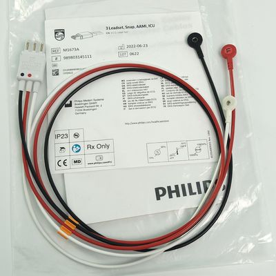 REF M1673A PHILIP Hasta İzleyici CBL 3 Leadset Snap AAMI ICU PN 989803145111