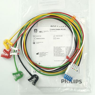 PHILIP Hasta İzleyici Tıbbi Cihaz Kullanım Malzemeleri CBL 5 Leadset Grabber IEC ICU REF M1971A 989803125851