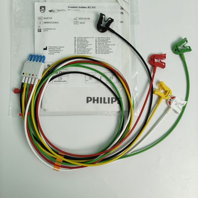 PHILIP Hasta İzleyici Tıbbi Cihaz Kullanım Malzemeleri CBL 5 Leadset Grabber IEC ICU REF M1971A 989803125851