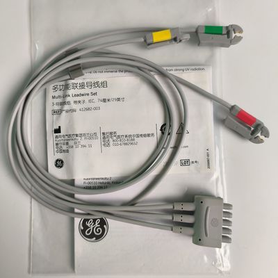 CareFusion GE Original Multi-Link EKG Lead kablosu 3-Lead Grabber IEC 74cm / 29in. REF: 412682-003