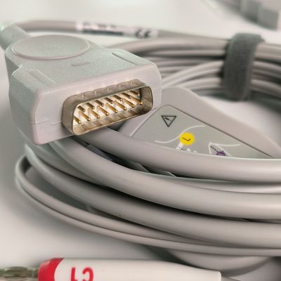 Elektrokardiyogram Makinesi Entegre 12 kurşun tel ile 15 iğne Avrupa Standartı IEC Muz Baş 4.0