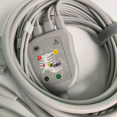 Elektrokardiyogram Makinesi Entegre 12 kurşun tel ile 15 iğne Avrupa Standartı IEC Muz Baş 4.0