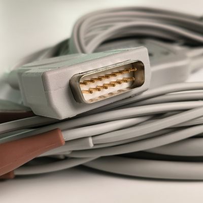 Elektrokardiogram Makinesi Entegre 12 Kurşun Tel 15 Pin Muz Kafa 4.0 Göğüs Rehberi 3.2M