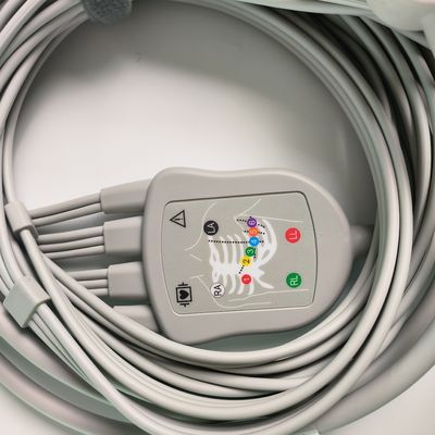 Elektrokardiogram Makinesi Entegre 12 Kurşun Tel 15 Pin Muz Kafa 4.0 Göğüs Rehberi 3.2M