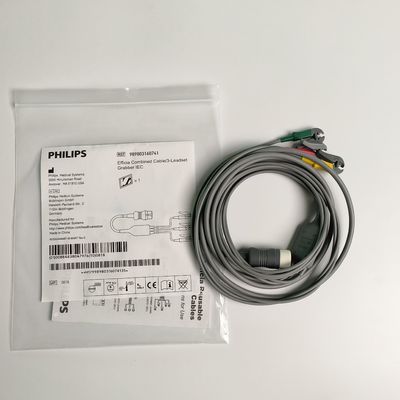PHILIP Orijinal Efficia Kombine Kablo/3-Leadset Grabber IEC. Makine Sonu Yuvarlak 12-Pin,REF: 989803160741