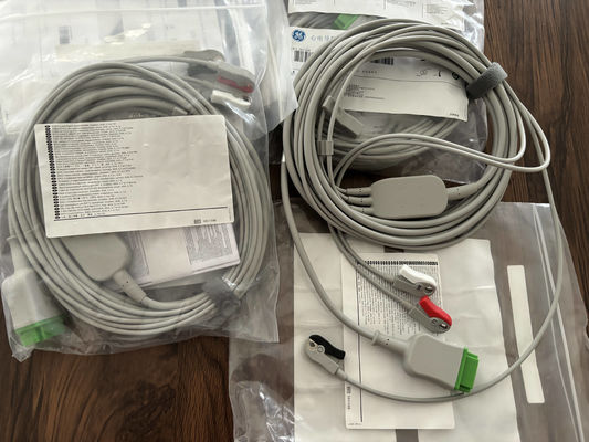 GE LeadWire And Trunk Cable REF: 5831398 EKG 3 LED CABLE UNDETACHABLE GRABBER AHA 4.7M 15FT