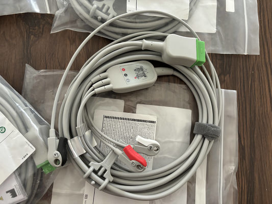 GE LeadWire And Trunk Cable REF: 5831398 EKG 3 LED CABLE UNDETACHABLE GRABBER AHA 4.7M 15FT