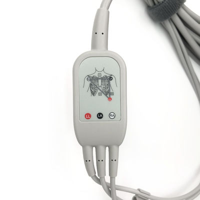 5831398 Kurşun Kablosu ve Kütük Kablosu EKG 3 Kurşun Kablosu Ayrılamaz, Yakalayıcı, AHA,4.7M/15 FT