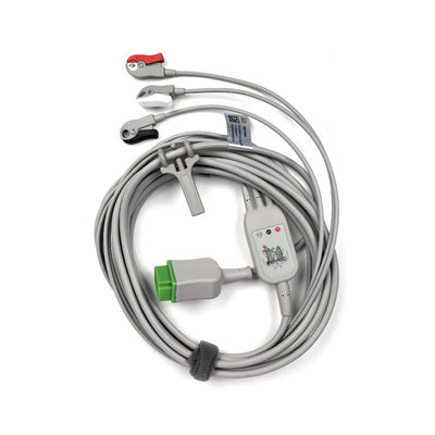 5831398 Kurşun Kablosu ve Kütük Kablosu EKG 3 Kurşun Kablosu Ayrılamaz, Yakalayıcı, AHA,4.7M/15 FT