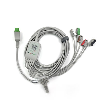 5831400 Kurşun Kablosu ve Kütük Kablosu EKG 5 Kurşun Kablosu Ayrılamaz, Yakalayıcı, AHA,4.7M/15 FT