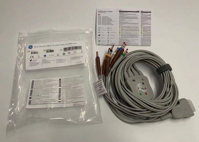 Gri 10 Kurşun EKG Kablosu 15 Pinli ABD Standart Muz Bağlantısı 4.0
