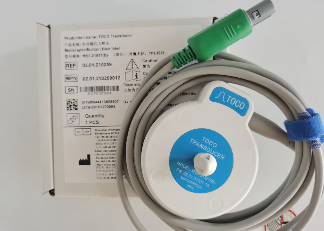 MS3-31527 Toco Transducer Probe 6 iğne tek yuva Mavi şerit Velcro 2.5m Uzunluk