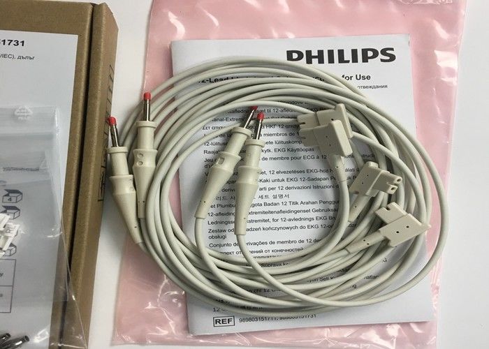 PHLIP EKG yedek parçaları, AMMI IEC 12 Kurşun EKG Uzuv Kurşunları 1.4M 989803151731