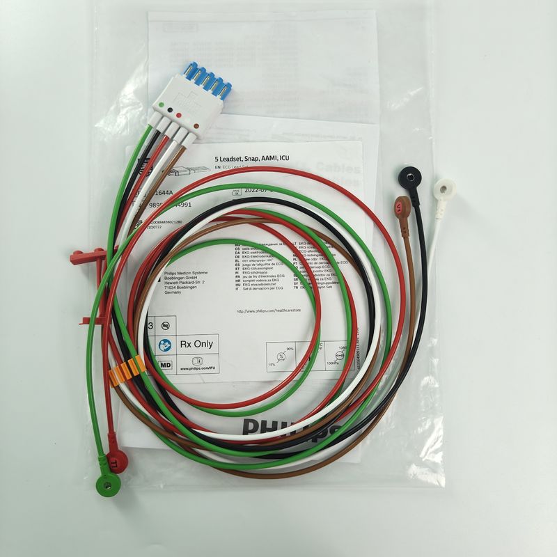 989803144991 Hasta Monitörü Aksesuarları PHILIP CBL 5 Leadset Snap AAMI ICU REF M1644A