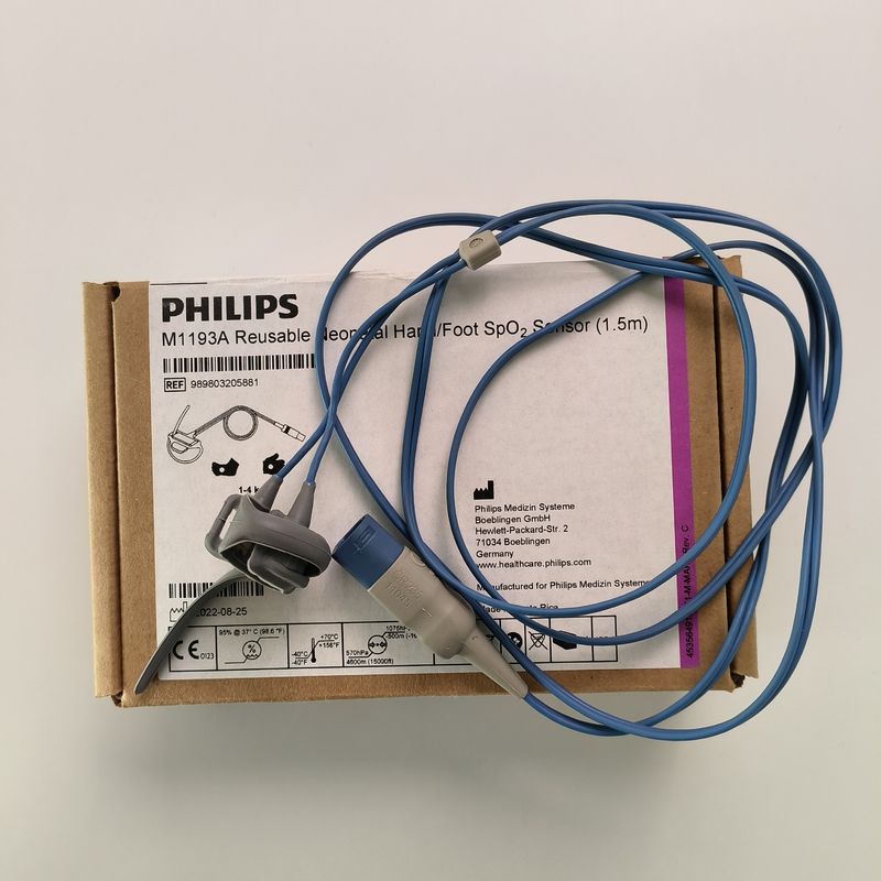 PHILIP Orijinal M1193A Tekrar kullanılabilir Yeni Doğan El / Ayak SpO2 Sensörü (1.5M) REF: 989803103241