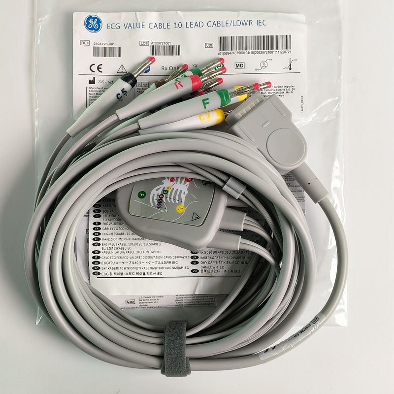 Elektrokardiyogram Makinesi Entegre 12 kurşun tel ile 15 iğne Avrupa Standartı IEC Muz Baş 4.0