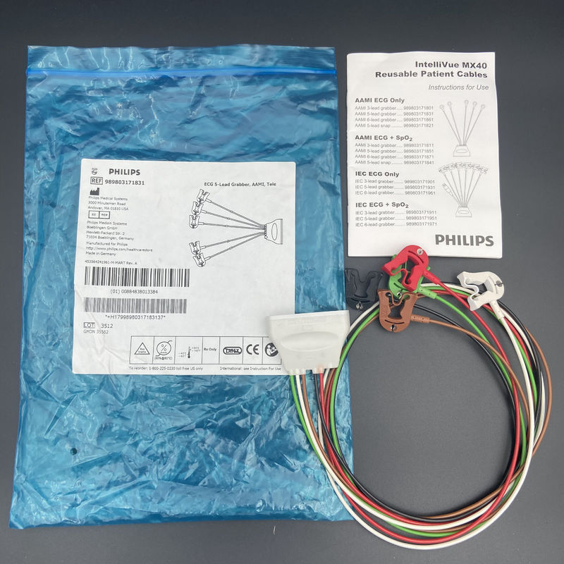 EKG 5-Led Grabber AAMI Tele REF: 989803171831 IntelliVue MX40 Hasta İzleyici için