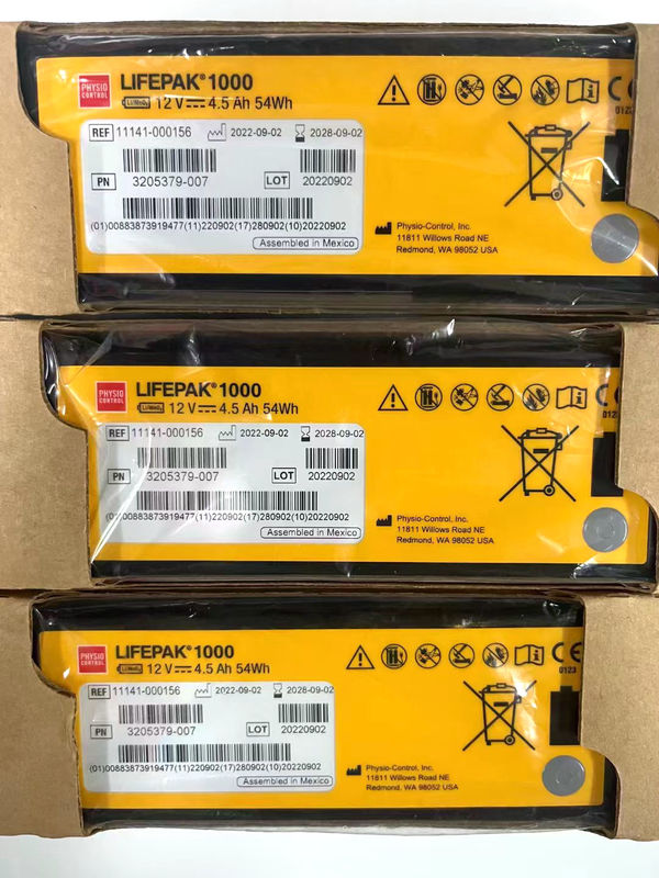 REF:1141-000156 Tıbbi ekipman pilleri Medtronic LIFEPAK 1000 Defibrillatör pil 12V 4.5Ah 54Wh