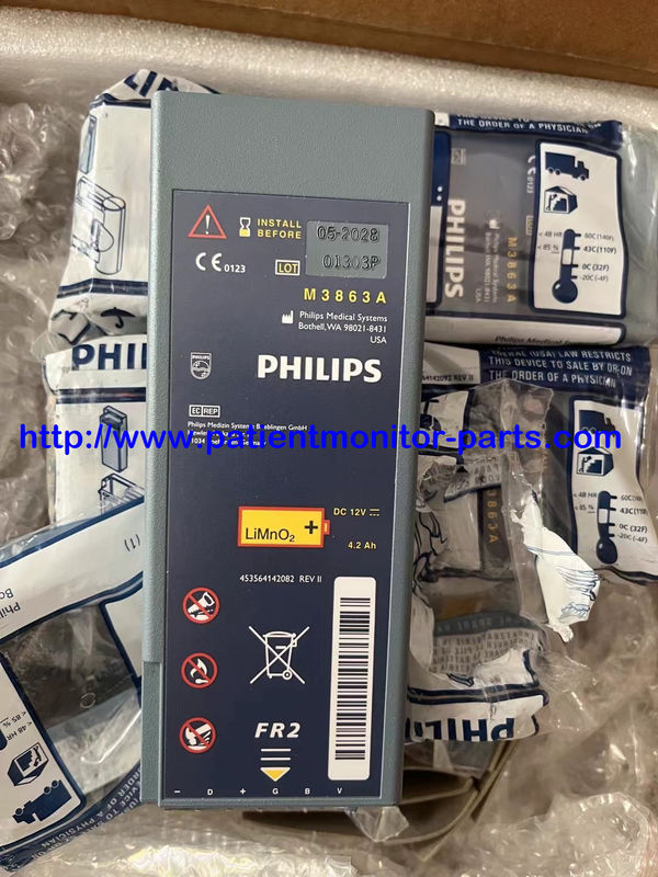 M3863A için orijinal tıbbi ekipman bataryaları 12V DC 4.2Ah için PHILIP FR2 AED