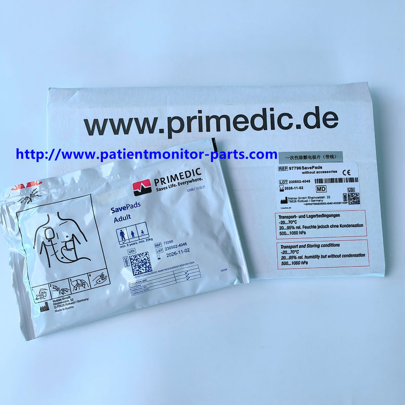 Metrax Primedic M250 M290 Defibrillatör Kablolarla Tek kullanımlık elektrotlar REF 73288 Ya da 97796 SavePads