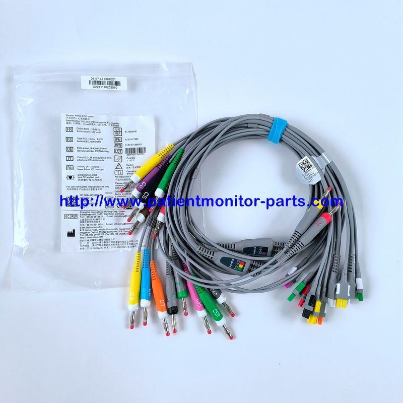 EDAN EKG KABLİ 18-Lead 4MM Banana IEC Tekrar Kullanılabilir REF EL16DIB181 IPN 01.57.471394
