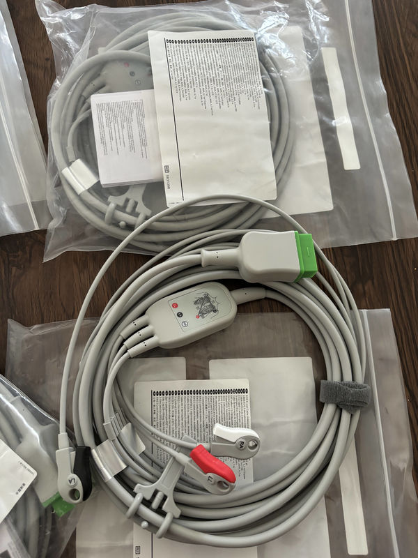 GE LeadWire And Trunk Cable REF: 5831398 EKG 3 LED CABLE UNDETACHABLE GRABBER AHA 4.7M 15FT