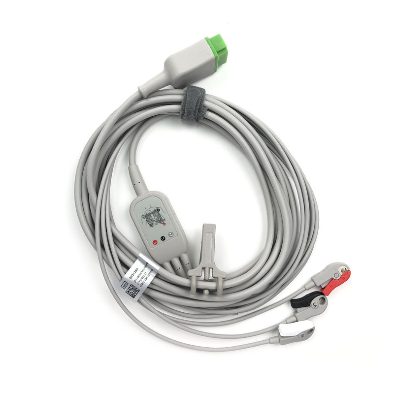 5831398 Kurşun Kablosu ve Kütük Kablosu EKG 3 Kurşun Kablosu Ayrılamaz, Yakalayıcı, AHA,4.7M/15 FT
